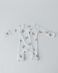 Teddy Bear Print Zip Up Romper