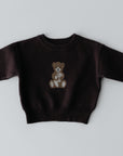 Teddy Bear Monogram Pullover - Deep Plum