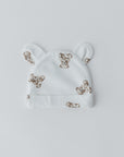 Teddy Print Bear-Ear Beanie