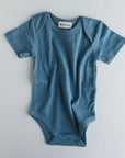 Narzbaby Baby bodysuit Short Sleeve Ribbed Bodysuit - Teal