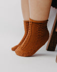 Narz Baby Socks Burnt Sienna / 0-6 MO Cable Knit Socks