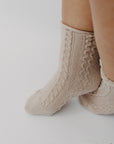 Narz Baby Socks Clay / 0-6 MO Cable Knit Socks