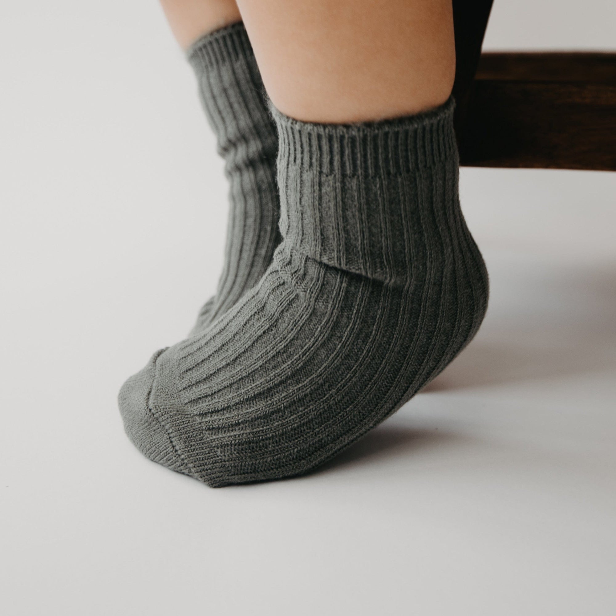 Narz Baby Socks Misty Fern / Small Fuzzy Top Socks