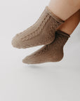 Narz Baby Socks Truffle / 0-6 MO Cable Knit Socks