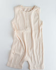 Narzbaby Bodysuit Cream / 0-3 MO Armless Ribbed Romper