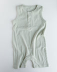 Narzbaby Bodysuit Pistachio / 0-3 MO Armless Ribbed Romper