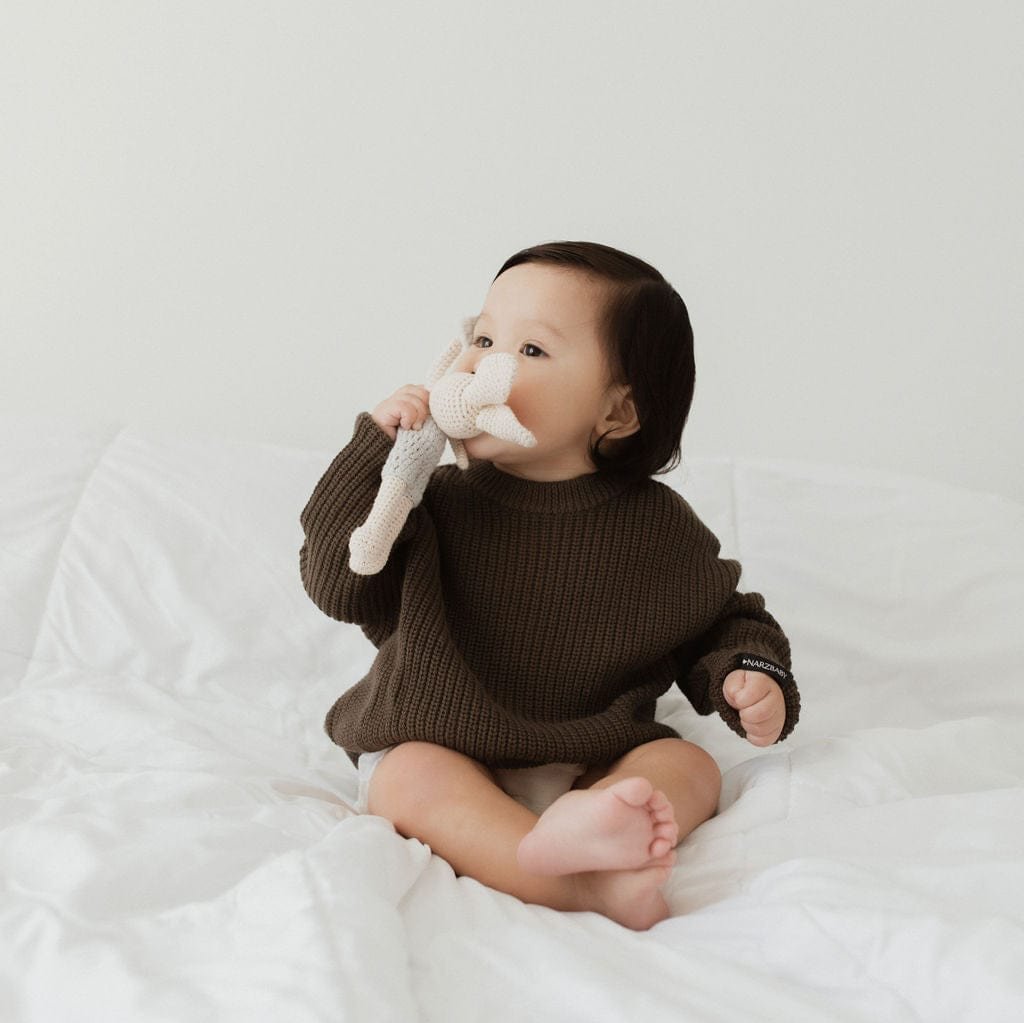 Oversized Sweater in Deep Moss – Cozy, Chunky Knit for Babies and Toddlers, 100% Breathable Cotton, Earthy Tones, Gender-Neutral, Perfect for Gifting, Year-Round Comfort